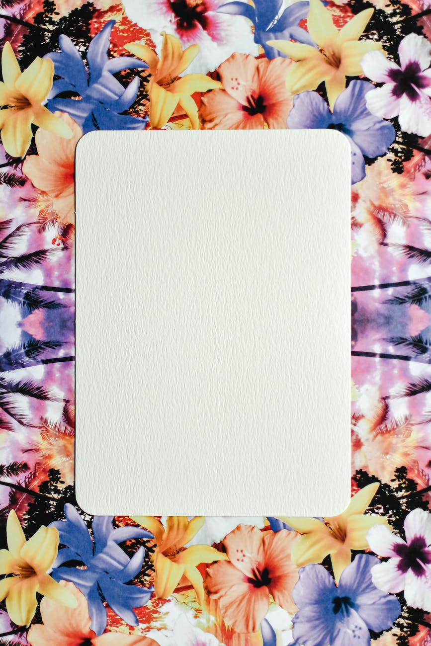 Blank page against a floral background
